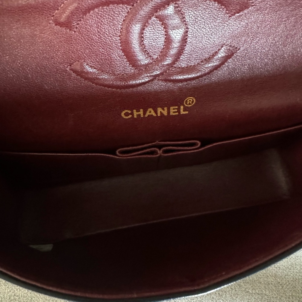 Vintage 18k Chanel double flap classic medium bag black - Picture 9 of 10